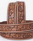 COMFYTACK Western Genuine Leather Belt for Men Women Cowboy Cowgirl Handmade Unisex Full Grain Heavy Duty Floral Tooled Belt
