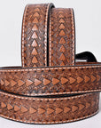 COMFYTACK Western Genuine Leather Belt for Men Women Cowboy Cowgirl Handmade Unisex Full Grain Heavy Duty Floral Tooled Belt
