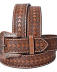 COMFYTACK Western Genuine Leather Belt for Men Women Cowboy Cowgirl Handmade Unisex Full Grain Heavy Duty Floral Tooled Belt