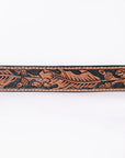 COMFYTACK Western Genuine Leather Belt for Men Women Cowboy Cowgirl Handmade Unisex Full Grain Heavy Duty Floral Tooled Belt