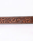 COMFYTACK Western Genuine Leather Belt for Men Women Cowboy Cowgirl Handmade Unisex Full Grain Heavy Duty Floral Tooled Belt