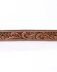 COMFYTACK Western Genuine Leather Belt for Men Women Cowboy Cowgirl Handmade Unisex Full Grain Heavy Duty Floral Tooled Belt