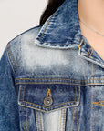 ADJKT029 Genuine leather Hand tooled hand carved Women 100% cotton Denim jacket dress ladies girl