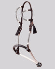 Hilason Western Horse Noseband Genuine Leather Rein With Bosal Set White / Black