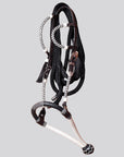 Hilason Western Horse Noseband Genuine Leather Rein With Bosal Set White / Black