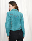 Genuine Vintage leather Women shirt jacket dress ladies girl
