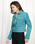 Genuine Vintage leather Women shirt jacket dress ladies girl