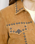 Genuine Vintage leather Women shirt jacket dress ladies girl