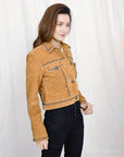 Genuine Vintage leather Women shirt jacket dress ladies girl