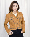 Genuine Vintage leather Women shirt jacket dress ladies girl