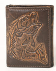 AMERICAN TANNER Genuine Leather Hand Burnished Trifold Wallet For Men Women H4.25 X W3 X D0.5