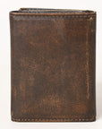 AMERICAN TANNER Genuine Leather Hand Burnished Trifold Wallet For Men Women H4.25 X W3 X D0.5