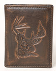 AMERICAN TANNER Genuine Leather Hand Burnished Bifold Wallet For Men Women H4.25 X W3 X D0.5