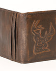 AMERICAN TANNER Genuine Leather Hand Burnished Bifold Wallet For Men Women H4.25 X W3 X D0.5