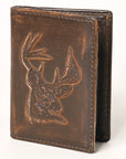 AMERICAN TANNER Genuine Leather Hand Burnished Bifold Wallet For Men Women H4.25 X W3 X D0.5