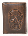 AMERICAN TANNER Genuine Leather Hand Burnished Bifold Wallet For Men Women H4.25 X W3 X D0.5