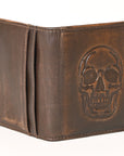 AMERICAN TANNER Genuine Leather Hand Burnished Bifold Wallet For Men Women H4.25 X W3 X D0.5