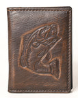 AMERICAN TANNER Genuine Leather Hand Burnished Bifold Wallet For Men Women H4.25 X W3 X D0.5