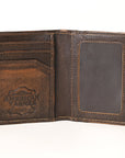 AMERICAN TANNER Genuine Leather Hand Burnished Bifold Wallet For Men Women H4.25 X W3 X D0.5