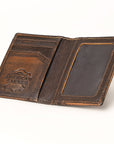 AMERICAN TANNER Genuine Leather Hand Burnished Bifold Wallet For Men Women H4.25 X W3 X D0.5