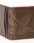 AMERICAN TANNER Genuine Leather Hand Burnished Bifold Wallet For Men Women H4.25 X W3 X D0.5