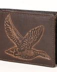 AMERICAN TANNER Genuine Leather Hand Burnished Bifold Wallet For Men Women H3.5 X W4.75 X D0.5