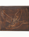 AMERICAN TANNER Genuine Leather Hand Burnished Bifold Wallet For Men Women H3.5 X W4.75 X D0.5