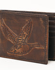 AMERICAN TANNER Genuine Leather Hand Burnished Bifold Wallet For Men Women H3.5 X W4.75 X D0.5