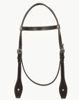 Hilason Western Horse Genuine Leather Headstall Bridle Engraved GS Concho Brown