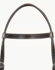 Hilason Western Horse Genuine Leather Headstall Bridle Engraved GS Concho Brown