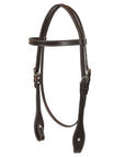 Hilason Western Horse Genuine Leather Headstall Bridle Engraved GS Concho Brown