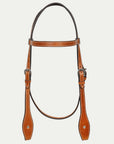 Hilason Western Horse Genuine Leather Headstall Bridle Engraved GS Concho Chestnut
