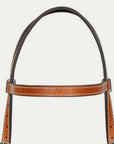 Hilason Western Horse Genuine Leather Headstall Bridle Engraved GS Concho Chestnut