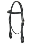 Hilason Western Horse Genuine Leather Headstall Bridle Engraved GS Concho Black