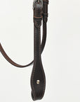 Hilason Western Horse Genuine Leather Headstall Bridle Engraved GS Concho Brown