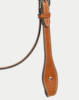 Hilason Western Horse Genuine Leather Headstall Bridle Engraved GS Concho Chestnut