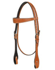 Hilason Western Horse Genuine Leather Headstall Bridle Engraved GS Concho Chestnut