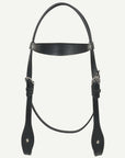 Hilason Western Horse Genuine Leather Headstall Bridle Engraved GS Concho Black