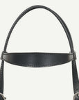 Hilason Western Horse Genuine Leather Headstall Bridle Engraved GS Concho Black