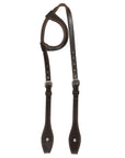 Hilason Western Horse Genuine Leather One Ear Headstall Bridle Engraved GS Concho Brown