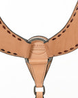 HILASON Western Genuine Leather Horse U Shaped Breast Collar Oiled Tan