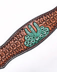 Hilason Horse Cactus Hand Painted American Leather Breast Collar Headstall Brown