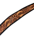 Hilason Horse Floral Hand Carved American Leather Breast Collar Headstall