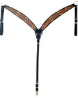 Hilason Horse Floral Hand Carved American Leather Breast Collar Headstall