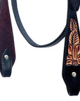 Hilason Horse Floral Hand Carved American Leather Breast Collar Headstall
