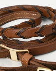 8 Feet Hilason Western Horse American Leather Laced Barrel Roper Reins Brown