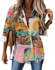 Baha Ranch Retro Pop Western Collage Button Up Shirt