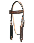 HILASON Western Horse Genuine American Leather Headstall & Breast Collar Set Brown