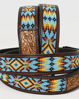 HILASON Western Genuine Leather Belt for Men Women Cowboy Cowgirl Handmade Unisex Full Grain Heavy Duty Tooled Beaded Belt