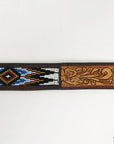 HILASON Western Genuine Leather Belt for Men Women Cowboy Cowgirl Handmade Unisex Full Grain Heavy Duty Tooled Beaded Belt